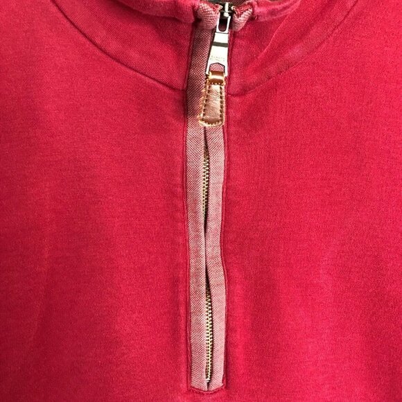 Banana Republic Men's Pullover Long Sleeve Red Plum 1/4 Zip Sweatshirt Size XL - Picture 4 of 10